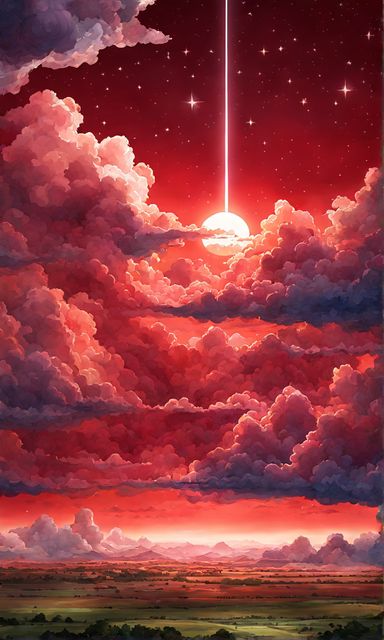 Red Sky Drawing, Pretty Pallets, Red Clouds, Hot Pink Wallpaper, الفن الرقمي, Colorful Clouds, Background Drawing, Graphic Wallpaper, Red Sky