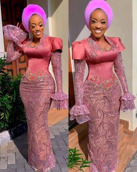 Nigerian Traditional Dresses, Lace Asoebi Styles, Nigerian Dress Styles, Aso Ebi Lace Styles, Stylish Naija, African Party Dresses, Nigerian Lace Styles Dress, Nigerian Lace Styles, Lace Gown Styles