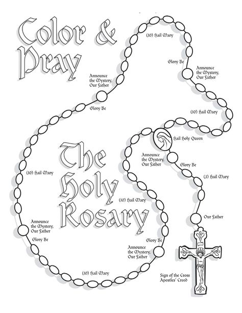 Coloring Rosary Coloring Page Rosary Coloring Page, Rosary Drawing, Rosary Art, Ccd Activities, Religion Activities, Saint Coloring, Catholic Education, Now Quotes, Catholic Crafts