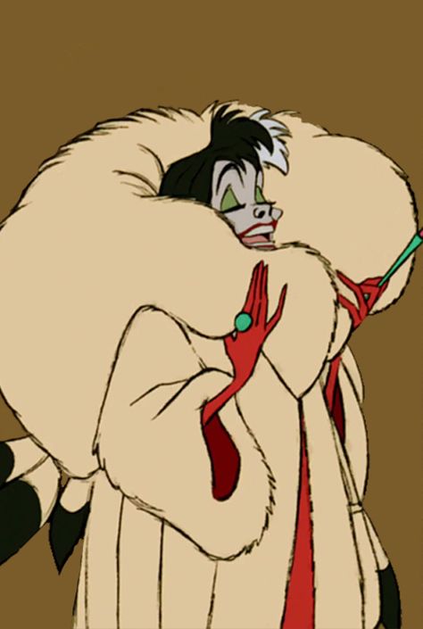 Cruella Cartoon Aesthetic, Cruella Cartoon, Halloween Cruella Deville, Descendants Carlos, Villain Core, 101 Dalmatians Movie, Disney Painting, 101 Dalmatians Cruella, Disney Cruella