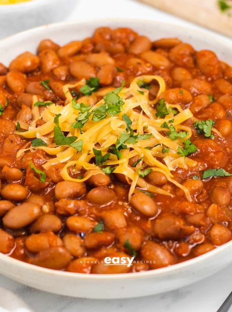 Ranch Style Beans - Insanely Easy Recipes Chili Recipe With Ranch Style Beans, Ranch Style Beans Chili Recipe, Beans Chili Recipe, Ranch Style Beans Recipe, Chili Gravy, Ranch Style Beans, Tomato Chili, Bean Chili Recipe, Vegetarian Bean Chili