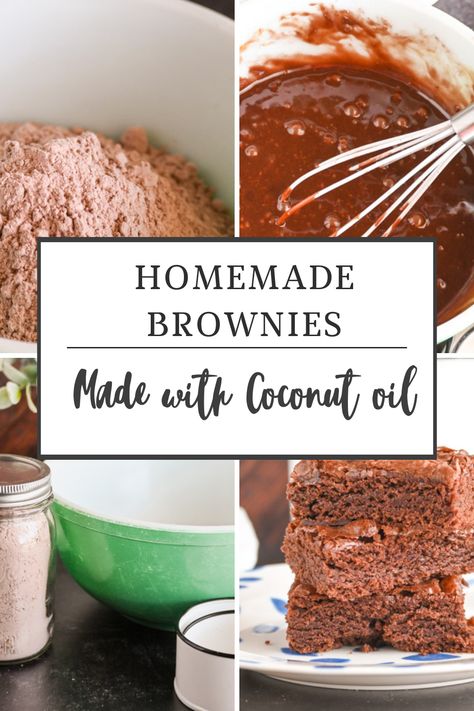 Brownies With Coconut Oil, Coconut Oil Brownies, Homemade Brownie Recipe, Oil Brownies, Homemade Brownie Mix, Biscuits And Gravy Casserole, Homemade Brownie, Brownies Recipe Homemade, Delicious Brownies