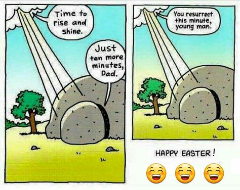 Easter Jesus Resurrection  humor funny April Ideas, Easter Jokes, Bible Jokes, Easter Funny, Catholic Humor, Christian Comics, Church Memes, Church Humor, Religious Humor