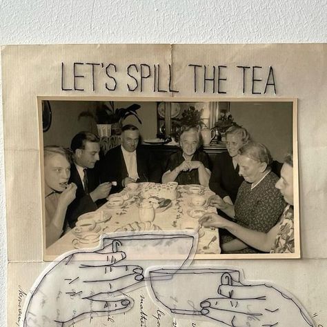 Marjolein Burbank on Instagram: "LET’S SPILL THE TEA ( gossiping)  This one too is in my Etsyshop  @februllage theme : SPILL  #februllage2024 #februllage #phototrouveemagazine #edinburghcollagecollective #scandanaviancollagemuseum #redcollagevenezuela #redecollagebrasil #dutchcollageartist #loveanalogcollage1 #thessalonikicollageclub #sociedadebrdecolagem #societyforembroideredwork #dreamingcollages #collagebywomen #tijerasencantadas #mujeresquecortanypegan #collagesanctuaries #marjoleinburbank" Spilled Tea, Spill The Tea, E Magazine, Collage Artists, Thessaloniki, The Tea, Etsy Shop, Tea, Let It Be