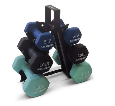 levate your workout with these light hand weights that are great for running, yoga, physical therapy, or simple weight training activities
3 pairs of dumbbells: 5, 10, and 15-pound weights provide an excellent range of options to build, tone, and define your muscles
Durable neoprene covers solid cast iron to keep these weights in great shape through both indoor and outdoor workouts Workout Weights, Gym Exercises, Home Gym Exercises, Hex Dumbbells, Hand Weights, Dumbbell Set, Free Weight, Different Exercises, Weight Set