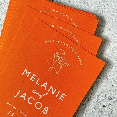 Bright, bold, and brilliantly fun 💥 Wedding invitations for Melanie and Jacob featuring custom wave shapes in vibrant orange, fuchsia, and white 💗🧡 . . . #weddinginvitations #weddinginvites #weddingstationery #weddinginspo #boldbride #funwedding #colourfulwedding #colourfulbride #dailydoseofpaper #sayido #invitations #custominvitations #weddingplanning #2024wedding Bold Wedding Invitations, Orange Wedding Invitations, Wedding Typography, Polka Dot Paper, Nontraditional Wedding, Orange Wedding, Fun Wedding Invitations, Wedding Invites, Vibrant Orange