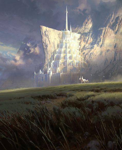 ArtStation - Minas Tirith Tolkien Artwork, Minas Tirith, Hobbit Art, Middle Earth Art, Tolkien Art, Lotr Art, Fantasy Castle, The Lord Of The Rings, Fantasy Art Landscapes