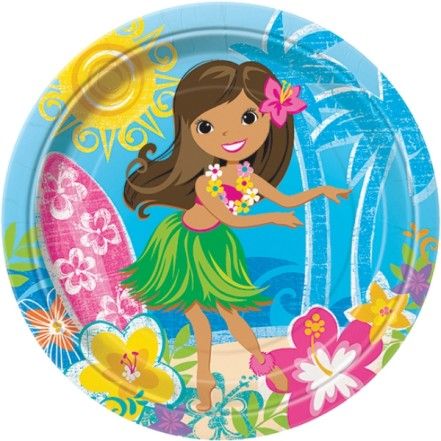 Hula Beach Party Paper Plate – 9 Inches / 23cm Luau Party Supplies, Rock Star Party, Party Supply Store, Luau Birthday, Hawaiian Party, Hula Girl, Birthday Box, Luau Party, Paper Plates Party