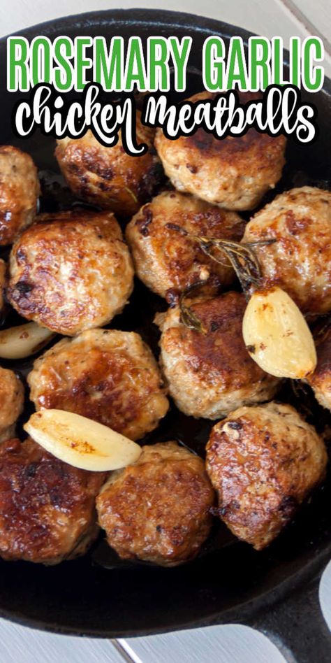 Baked Rosemary Chicken Meatballs, Ground Chicken Mozzarella Recipes, Ground Chicken Meatballs Baked, Chicken Meatballs In Oven, Ground Chicken Balls Recipe, How To Make Chicken Meatballs, Chicken And Spinach Meatballs, Ground Chicken Meatballs Recipes, Ground Chicken And Potato Recipes