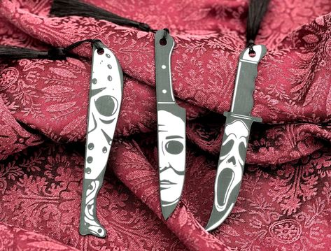 Bookmark for Horror Fans of Scary Book Cool Bookmark Spooky - Etsy Michael Myers Jason Voorhees, Spooky Bookmarks, Michael Myers And Jason, Cool Bookmarks, Laser Engraved Acrylic, Scary Books, Spooky Gifts, Horror Lovers, Harry Potter Books