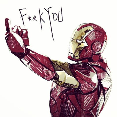 To the people who piss me off on a daily basis. (This is not my art). #IronMan #AnthonyEdwardStark #TonyStark #Deviantart #fanart #Marvel #Comics #TonyStarkIsBoss #FuckYou #doodle #drawing #fandom #fangirl #majorfangirl #TheAvengers #AgeOfUltron2015 #ICan Tony Iron Man, Tony Stark Fanart, Iron Man Wallpaper, Iron Man Art, Marvel Drawings, Iron Man Tony Stark, My Bad, Marvel Iron Man, Marvel Memes