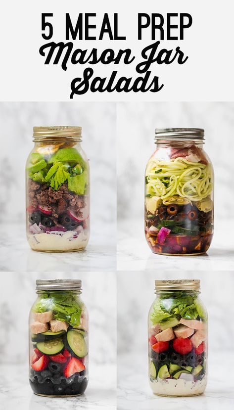 Mason Jar Salads, Salad Jar Recipe, Jar Salads, Delicious Meal Prep, Mason Jar Salad Recipes, Paleo Salads, Mason Jar Salad, Mason Jar Meals, Salad In A Jar