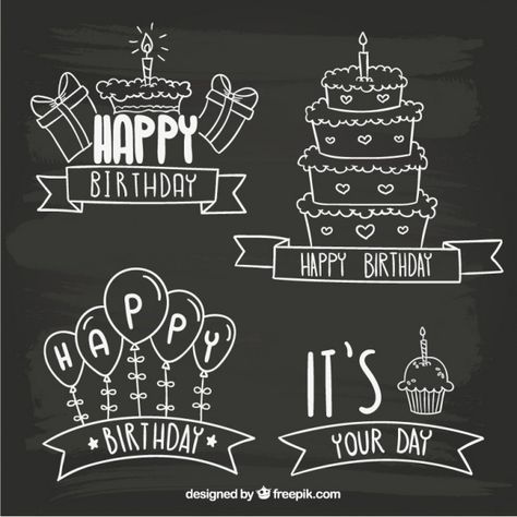 Blackboard birthday badges Free Vector | Free Vector #Freepik #freevector #birthday #label #happy-birthday #card Happy Birthday Chalkboard, Birthday Chalkboard Art, Chalkboard Doodles, Chalkboard Birthday, Birthday Doodle, Chalkboard Lettering, Chalk Lettering, Happy Birthday Signs, Chalkboard Designs