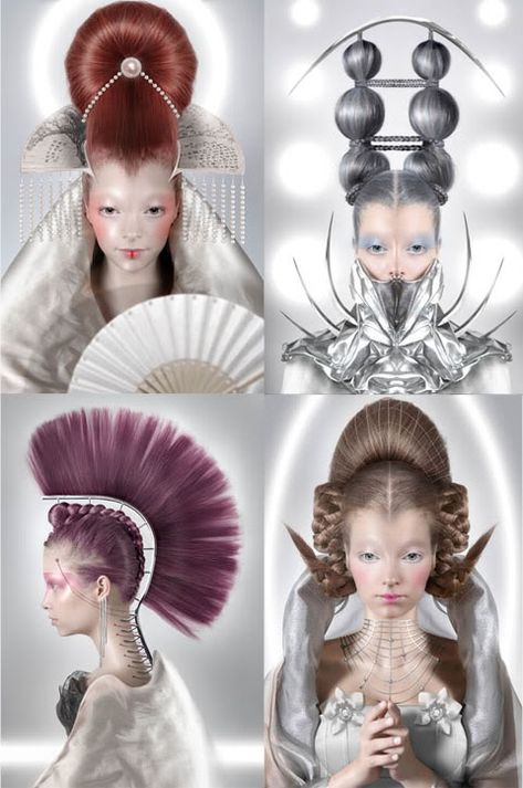 I'm very excited by this new EP! So I gathered a few images for the game designers! I hope the new hairstyles are wacky, fun or asymmetrical hairstyles. Futuristic Hairstyles, Angelo Seminara, Futuristic Hair, Avant Garde Hair, Asymmetrical Hairstyles, Editorial Hair, Fantasy Hair, Hair Shows, Futuristic Fashion