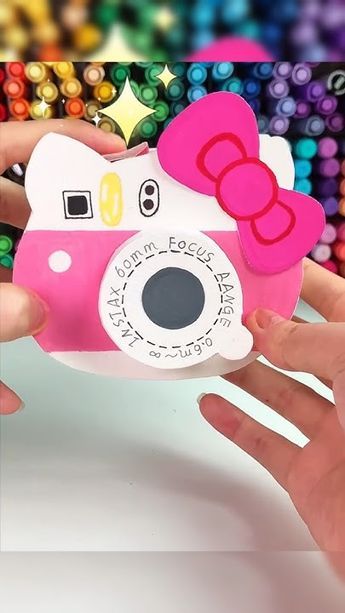 DIY Sanrio Camera｜Paper Craft Ideas 산리오 #shorts #cute #art #craft #diy #papercraft Sanrio Camera Paper, Cute Sanrio Crafts, Camera Paper Craft, Diy Paper Camera, Sanrio Camera, Hello Kitty Papercraft, Sanrio Paper, Sanrio Crafts, Sanrio Diy