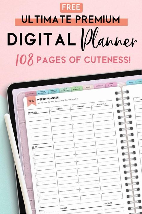 See the very best digital planners for 2023 and the features that you need to plan everything you do in style. Best of all, they're all free! Ipad Planner Template Free, Planner Template Free, Ipad Planner Template, Daily Planner Pdf, Free Planner Pages, Free Digital Planner, Budget Planner Free, Free Planner Templates, Weekly Budget Planner