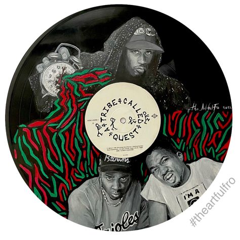 Portrait on the album ‘ Midnight Marauders’ Souls Of Mischief, Midnight Marauders, Vinyl Painted, A Tribe Called Quest, Tribe Called Quest, Record Art, Vinyl Art, The Marauders, The Album