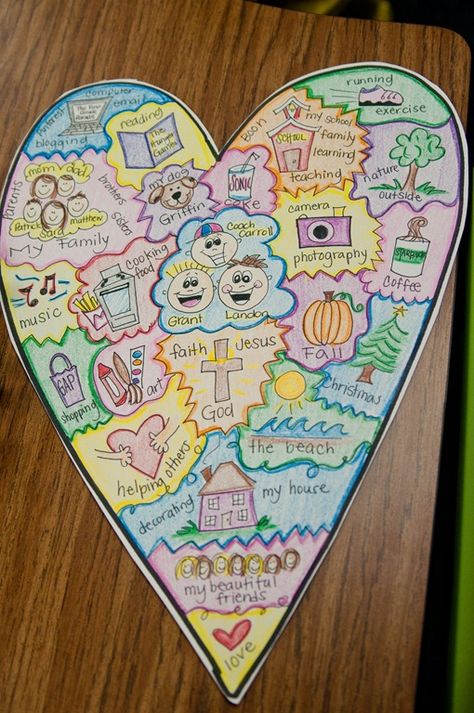 Writing From The Heart With Heart Maps! First Grade Parade, Writing Topics, Heart Map, Writer Workshop, Beginning Of School, Writing Workshop, Teaching Writing, Halloween Make, School Counseling