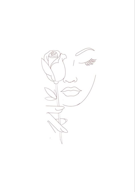 Fine Line Tattoo Face And Flower, Esthetician Embroidery, Strong Female Tattoos, Esthetician Tattoo, Eye Lash Tattoo, Tattoo Party, Line Drawing Tattoos, Minimalistic Tattoo, Face Line Drawing