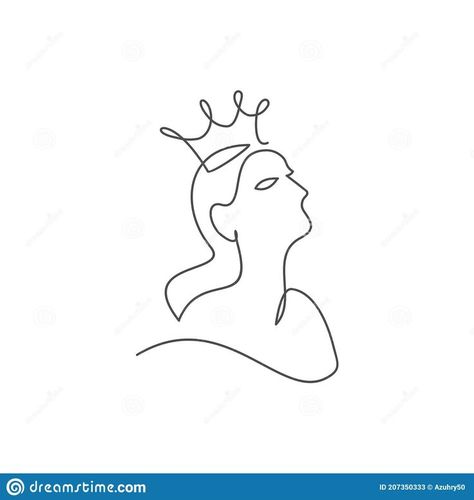 One Line Illustration, One Line Tattoo, Purple Books, Crown Tattoo Design, Queen Tattoo, Silhouette Tattoos, Design Silhouette, Single Line Drawing, Drawing Tattoo