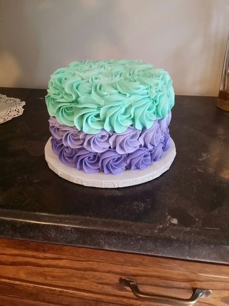 Smash Cake Purple, Cupcakes Purple, Aqua Cake, Teal Cake, Mermaid Birthday Cake, Cake Purple, Purple Cakes Birthday, Little Mermaid Cakes, 13 Birthday Cake