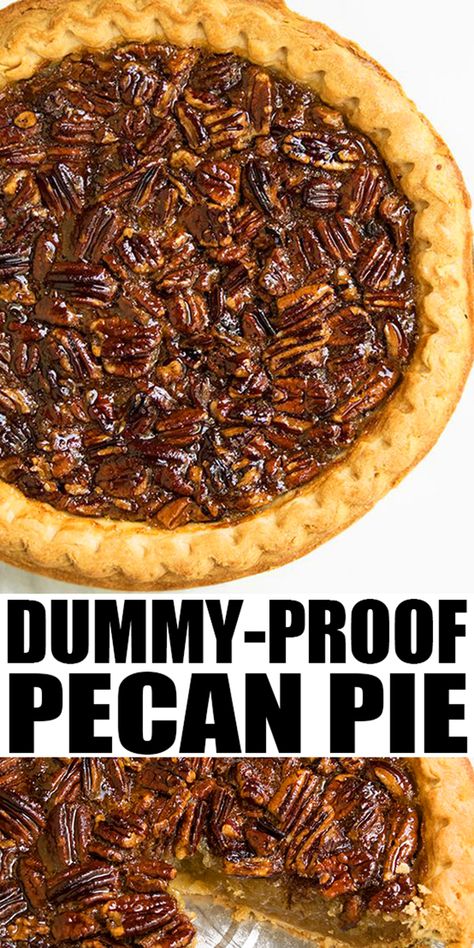 PECAN PIE RECIPE- Best, quick, easy, classic, old fashioned dessert! Crispy crust with ooey gooey pecan filling. This homemade Southern, old fashioned pie requires simple ingredients and is the best Thanksgiving dessert. Can also add chocolate and bourbon. From cakewhiz. Fail Proof Pecan Pie, Pecan Pie Recipe Deep Dish, No Fail Pecan Pie Recipe, Southern Living Pecan Pie Recipe, Georgia Pecan Pie Recipe, Maple Pecan Pie Recipe, Quick And Easy Thanksgiving Dessert Recipes, Paula Deen Pecan Pie, Deep Dish Pecan Pie Recipe