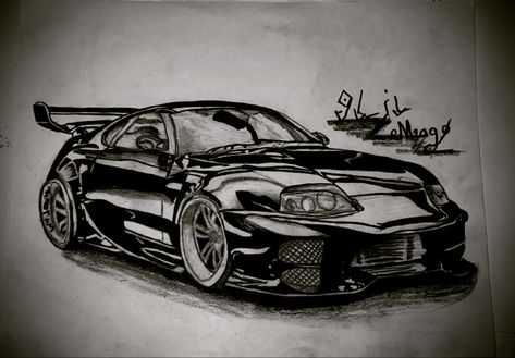 Toyota supra drawing pencil & sharpie Drawings In Pencil, Car Drawing Pencil, Kereta Sport, Cars Drawing, Supra Mk4, Toyota Supra Mk4, Car Drawing, Cool Car Drawings, Cool Car