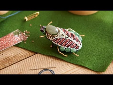 Beetle brooch with beads - DIY by Søstrene Grene - YouTube Insect Jewelry Diy, Homemade Jewellery, Diy Rag Dolls, Beetle Brooch, Beading Embroidery, Insect Jewelry, The Sisters, Rag Dolls, Homemade Jewelry