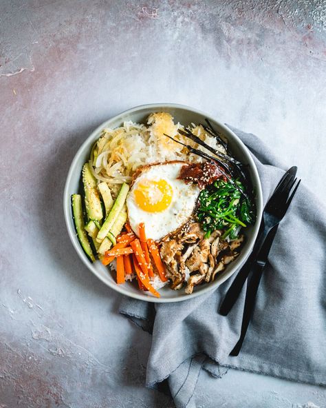 dolsot bibimbap | dolsot pan | how to make bibimbap | vegetarian bibimbap Bibimbap Vegetarian, How To Make Bibimbap, Vegetarian Bibimbap, Dolsot Bibimbap, Bibimbap Bowl, Bibimbap Recipe, Korean Cucumber, A Couple Cooks, Dinner Vegetarian