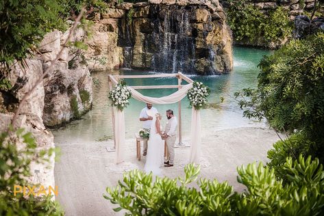 Intimate Cuevitas & Bar Cuevitas Wedding Ceremony Hotel Xcaret Mexico with Cenote Trash The Dress Hotel Xcaret Mexico Wedding, Xcaret Mexico Wedding, Suytun Cenote, Cenote Wedding, Xcaret Wedding, Xcaret Mexico, Mexico Wedding Venue, Destination Wedding Decor, Riviera Maya Weddings