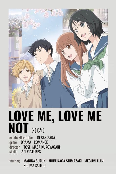 Love Me, Love Me Not Minimalist Poster! Love Is Hard, Best Romance Anime, Anime Suggestions, Film Posters Minimalist, Film Anime, Anime Videos, Poster Anime, Minimalist Posters, Anime Printables