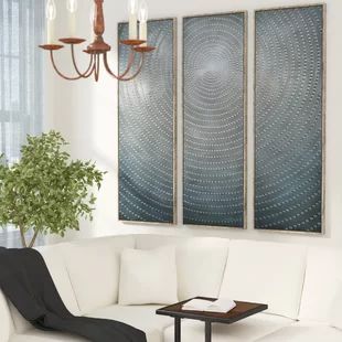 Concentric 3 Piece | Wayfair Ice Texture, Romantic Bedroom, Bedding Essentials, Oversized Wall Art, 3 Piece Wall Art, Panel Wall Art, Geometric Wall Art, Formal Living, Formal Living Rooms