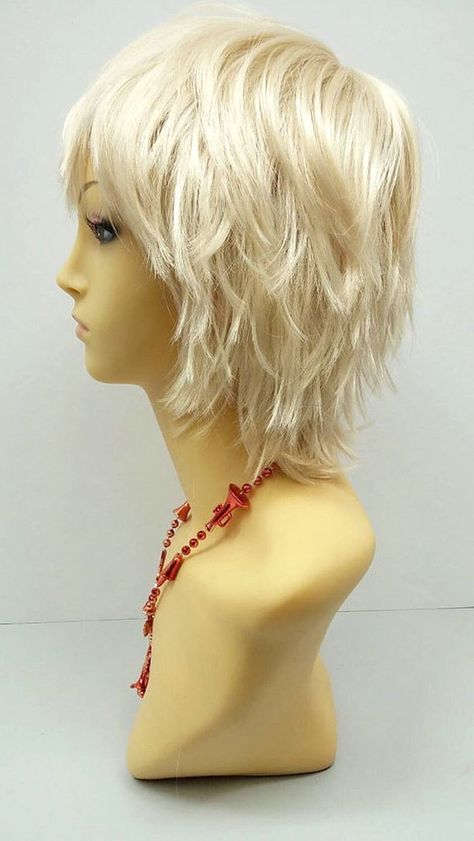 Straight Shag, Shag Wig, Pixie Color, Blonde Cosplay Wig, Medium Shag Hairstyles, Layered Shag, Blonde Cosplay, Medium Shag, Dunner Wordend Haar