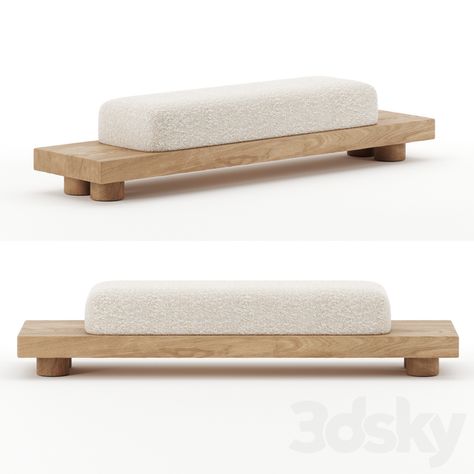 3d models: Other soft seating - Nomad bench by Emmanuelle Simon Nordic Bench, Modular Bench Design, Parametric Bench, Japanese Seating Low Tables, Japandi Sofa, Japanese Bench, Parametric Bench Design, Japanese Bar, Wood Furniture Design