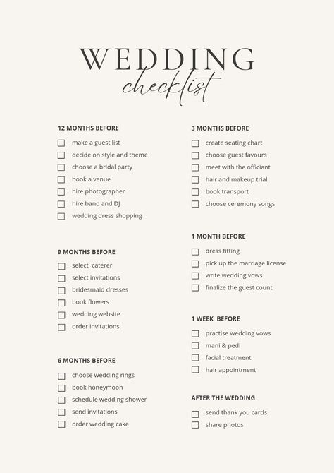 Wedding day checklist all the things you need to check off for your big day. To Do Wedding Checklist, Wedding Purchase Checklist, How To Save For A Wedding, Bridesmaid Checklist For Wedding Day, Things Needed For A Wedding, Wedding Checklist Pdf, Wedding To Do, Day Of Wedding Checklist, Micro Wedding Checklist