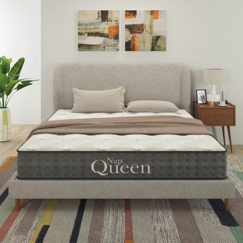 Nap Queen Victoria 10" Hybrid Mattress, Queen - Walmart.com Nap Queen, Spring Mattress, Fabric Headboard, Hybrid Mattress, Twin Mattress, Queen Mattress, Mattress Pad, Mattress Springs, Queen Victoria