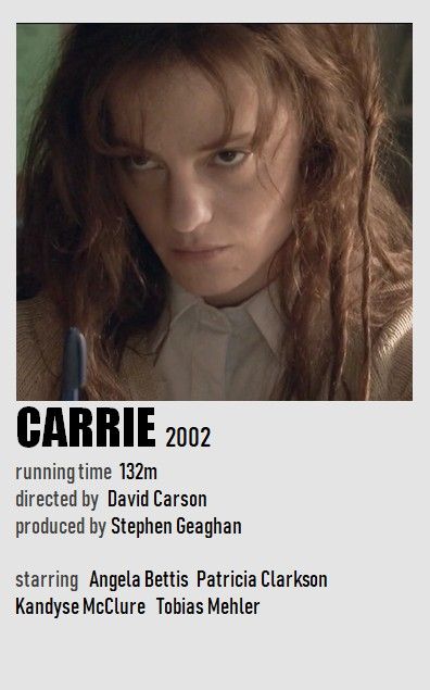 Poster movie Carrie 2002, Kandyse Mcclure, May Movie, David Carson, Poster Movie, Carry On, Movie Posters, Film Posters