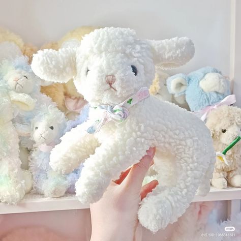 Old Stuffed Animal Aesthetic, Sheep Plushies, Lamb Plushie, Stuffed Lamb Toy, Lamb Plush, Baby Lamb, Plushie Patterns, Dream Gift, Kawaii Plushies