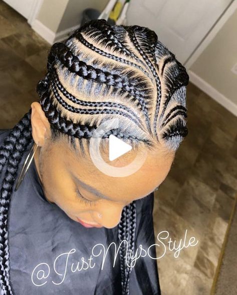 6 Feed Ins, Feed In Braids Designs, Braided Updo Black Hair, Braids Designs, Feed Ins, Scalp Braids, Feed In Braids, Lemonade Braids Hairstyles, Cornrows Braids For Black Women