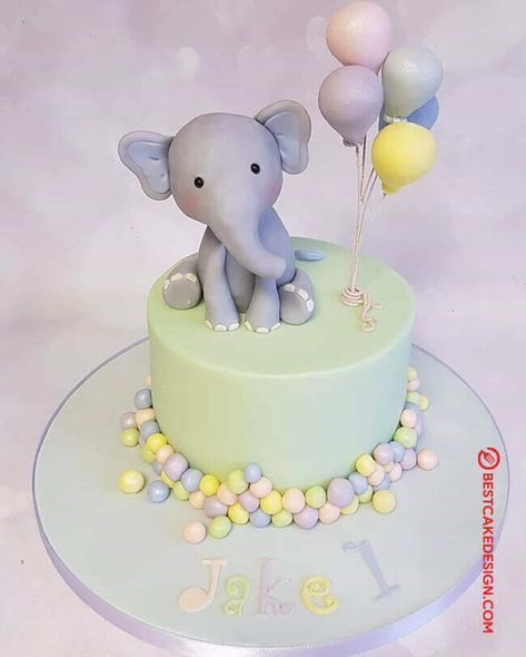 50 Elephant Cake Design (Cake Idea) - October 2019 Elephant Birthday Cake, Happy Birthday Elephant, Liverpool Cake, Elephant Birthday Cakes, Baby Elephant Cake, Baby Boy Birthday Cake, Elephant Cake, 10 Birthday Cake, Backyard Birthday Parties