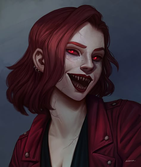 ArtStation - Scarlet Graves, Tiago Alexandre Supernatural Abilities, Vampire Girl, Character Portrait, The Afterlife, Fantasy Concept, Artwork Ideas, Red Eyes, Past Life, Night Club