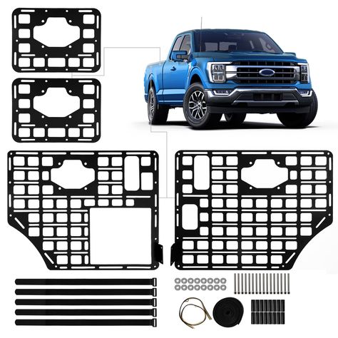 PRICES MAY VARY. Utiiy Side Molle Panel Fit for 2015-2024 FORD F150 Side Storage Molle Panel Metal Trunk Bed Storage for FORD F150 5.5FT Short Bed Accessories Material: The molle panel are made of carbon steel, strong and hard, will not be broken easily. INSTALLATION - Easy bolt-on installation with no drilling required. All factory holes are perfectly aligned with the mounts Function: Fix various items to prevent them from sliding during driving, such as trail gear high lift jacks, axes, toolbo F250 Super Duty Accessories, Trunk Bed, Ford F150 Accessories, F150 Accessories, Truck Accessories Ford, Molle Panel, Metal Trunks, Ford Trucks F150, Truck Beds