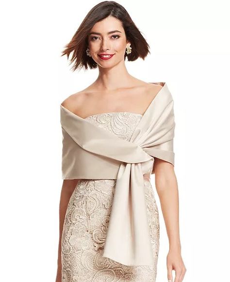 Wrap yourself in luxury with our Charmeuse Shawl in elegant champagne. This versatile piece adds a touch of sophistication to any outfit, making it perfect for special occasions or everyday wear. Its soft, lustrous fabric drapes beautifully, providing warmth and style. Discover how to elevate your look with this must-have accessory! Bride Rehearsal Dinner Dress, Mob Dress, Evening Wrap, Rehearsal Dinner Dresses, Boat Neck Dress, Mob Dresses, Flutter Sleeve Top, Draped Fabric, Bride Dresses