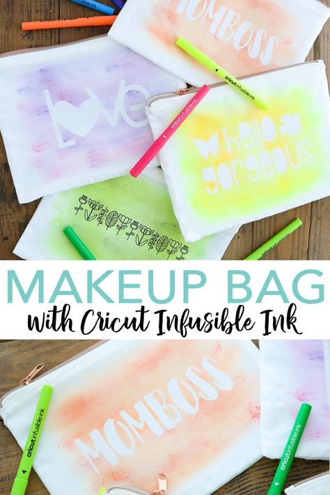 Make this DIY makeup bag with Cricut Infusible Ink and our technique for making a watercolor effect! Then add to a zipper pouch sublimation blank for a quick and easy project idea! #cricut #cricutmade #infusibleink #makeup #watercolor #sublimation Woods Craft, Makeup Bag Tutorials, Diy Makeup Bag, Haunted Forest, Crafts For Seniors, Cricut Projects Beginner, How To Make Paper Flowers, Infusible Ink, Diy Cricut