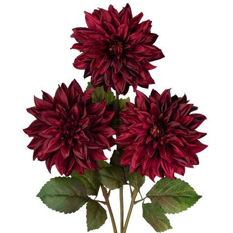 PRICES MAY VARY. 💐✨【Package】Total 3 pieces come in a pack（Vase not included）; each piece has one head. Artificial dahlia flower total height -- 27.5 inches. Each one flower head approx 7.5 inches in diameter. Long stem will look beautiful in a big floor vase or tall jar, and it is made of metal and plastic, if the stem is too long for your vase, You can bend or cut them to adjust the size as needed. 🌷✨【Material】Fall Faux dahlias flower petals and flowers leaves are made of high-quality silk, w Burgundy Floral Arrangements, Dark Fall Decor, Wedding Centerpieces Fall, Big Floor Vases, Flower Arrangements Ideas, Dahlias Flower, Wedding Party Centerpieces, Dark Florals, Dahlia Flowers