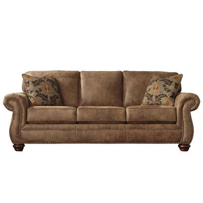 Signature Design by Ashley® Kennesaw Queen Sofa Sleeper Ashley Furniture Sofas, Queen Sofa Sleeper, Leather Sleeper Sofa, Faux Leather Sofa, Rolled Arm Sofa, Cama Queen, Rocker Recliners, American Furniture, Living Room Set