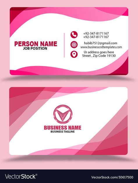 Pink Business Card Design, Business Card Background, Business Card Pink, Call Cards Design, Business Card Design Creative Ideas, Calling Card Template, Calling Card Design, Business Card Design Black, Identity Card Design