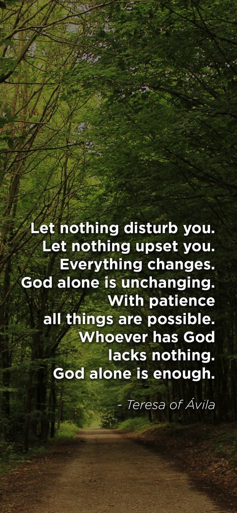 St Therese Prayer, Let Nothing Disturb You, Prayers For Sister, St Teresa Of Avila, Teresa Of Avila, St Teresa, Saint Teresa, Souls Journey, St Therese