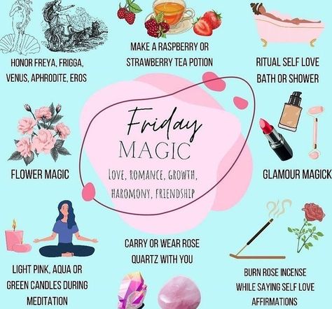 Friday Magick, Lunar Witch, Friday Day, Witch Rituals, Teen Witch, Witch Tarot, Wiccan Magic, Healing Magic, Witch Spirituality