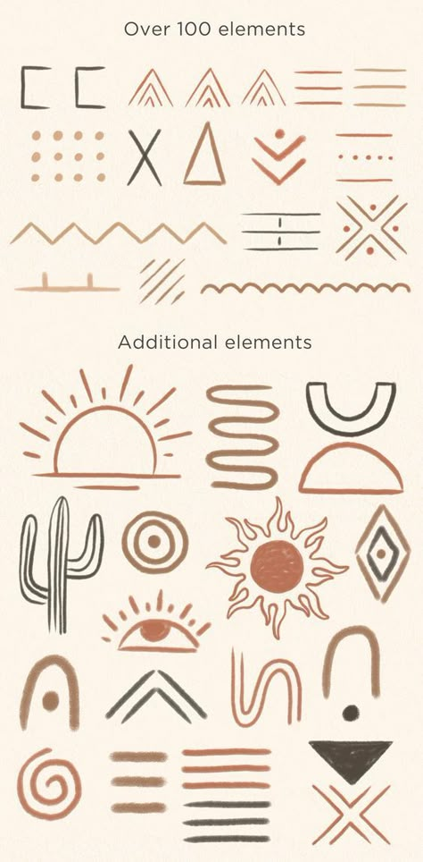 Boho Astethic, Boho Symbols, Boho Moodboard, Light Moodboard, Western Sleeve, Boho Graphic Design, Western Illustration, Pottery Logo, Boho Pattern Design